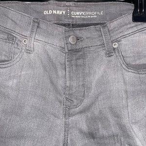 Size 6 Medium OLD NAVY Gray Stretch Denim Curvy Profile Mid Rise Women's Jeans
